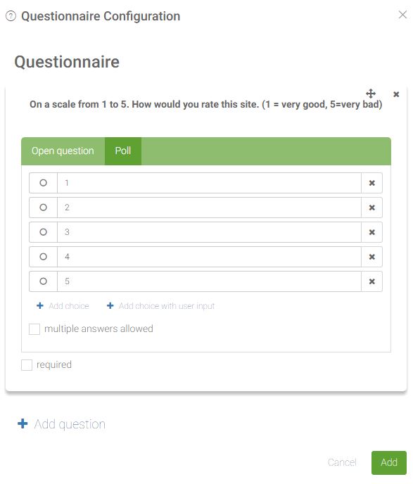 view to create a questionnaire